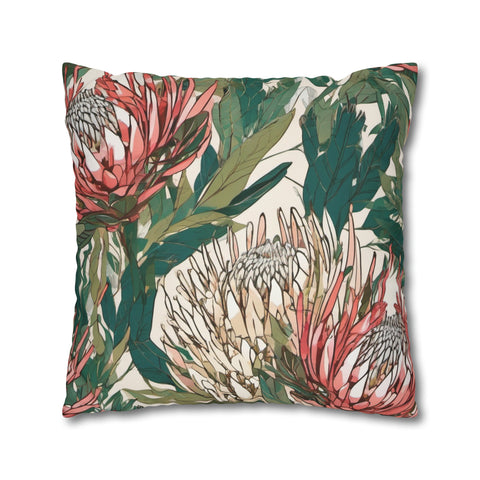 South African Protea Spun Polyester Pillowcase -Pillow not included