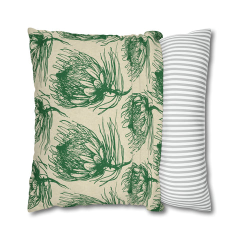 South African Protea Spun Polyester Pillowcase - Shipped from UK/USA/AUS