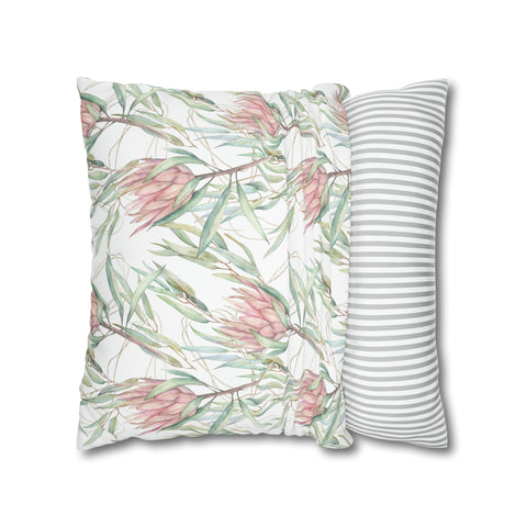 South African Protea Spun Polyester Pillowcase - Shipped from UK/USA/AUS