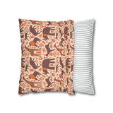 African pattern with animals. Ethical minimalist shapes. Pillowcase Cover only - no filling is included