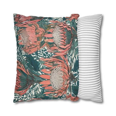 South African Protea Spun Polyester Pillowcase -Pillow not included