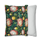 South African Protea Spun Polyester Pillowcase - Shipped from UK/USA/AUS