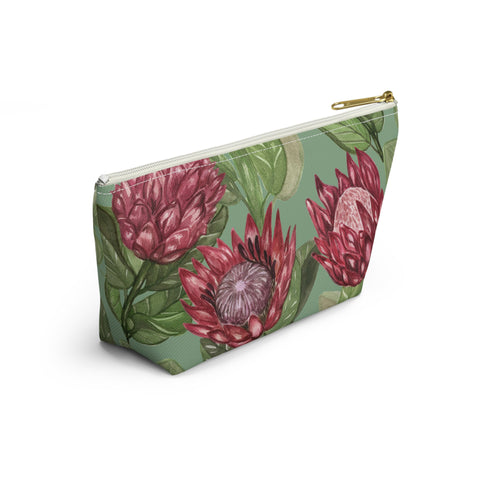 South African Protea Make up bag, Pencil Case Accessory Pouch w T-bottom