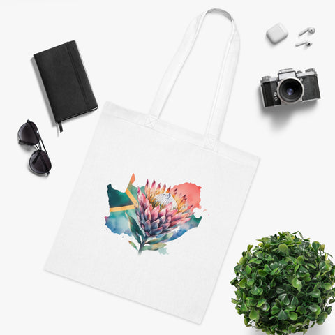 South African Afrikaans Protea Cotton Tote