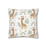 Kids nursery African Giraffe and Rainbows Pillowcase Cover only - no filling is included