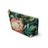 South African Protea Make up bag, Pencil Case Accessory Pouch w T-bottom