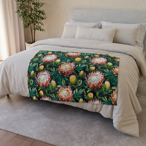 South African Protea Soft Polyester Blanket