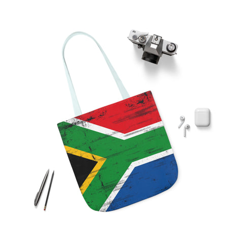 South African Flag Polyester Canvas Tote Bag