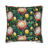 South African Protea Spun Polyester Pillowcase - Shipped from UK/USA/AUS