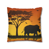 African sunset - Rhino Pillowcase Cover only - no filling is included