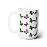 South Africa and USA flag butterflies Ceramic Mug 15oz - Dispatched from USA