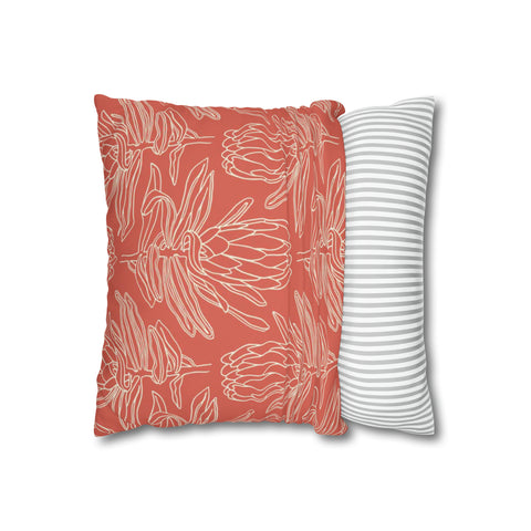 South African Protea Spun Polyester Pillowcase - Shipped from UK/USA/AUS