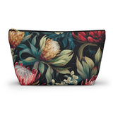 South African Protea Make up bag, Pencil Case Accessory Pouch w T-bottom