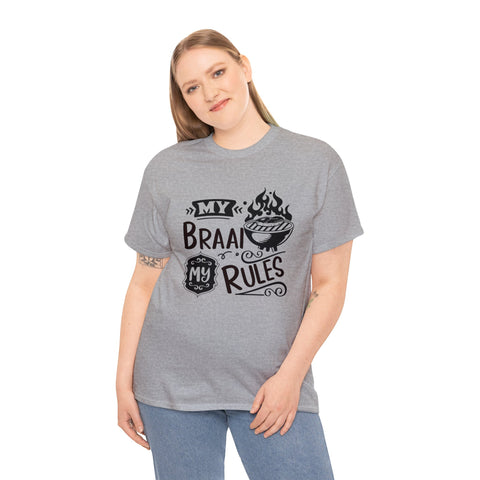 South African My Braai My Rules shirt,  Afrikaans / Braai Unisex Heavy Cotton Tee