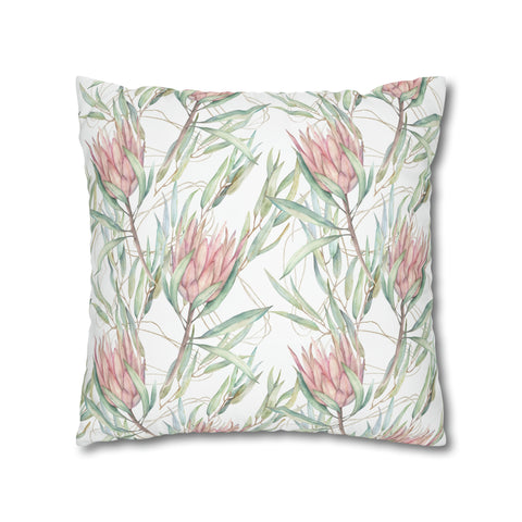 South African Protea Spun Polyester Pillowcase - Shipped from UK/USA/AUS