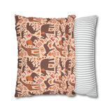 African pattern with animals. Ethical minimalist shapes. Pillowcase Cover only - no filling is included