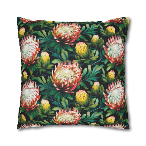 South African Protea Spun Polyester Pillowcase - Shipped from UK/USA/AUS