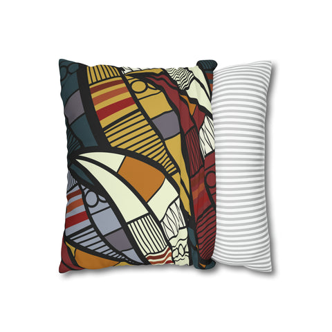 African abstract warm colours Pillowcase Cover only - no filling is included