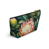 South African Protea Make up bag, Pencil Case Accessory Pouch w T-bottom