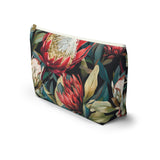 South African Protea Make up bag, Pencil Case Accessory Pouch w T-bottom