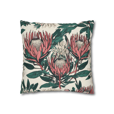 South African Protea Spun Polyester Pillowcase -Pillow not included