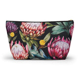 South African Protea Make up bag, Pencil Case Accessory Pouch w T-bottom