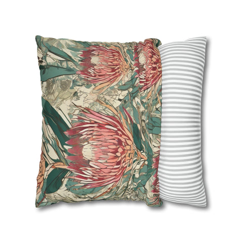 South African Protea Spun Polyester Pillowcase -Pillow not included