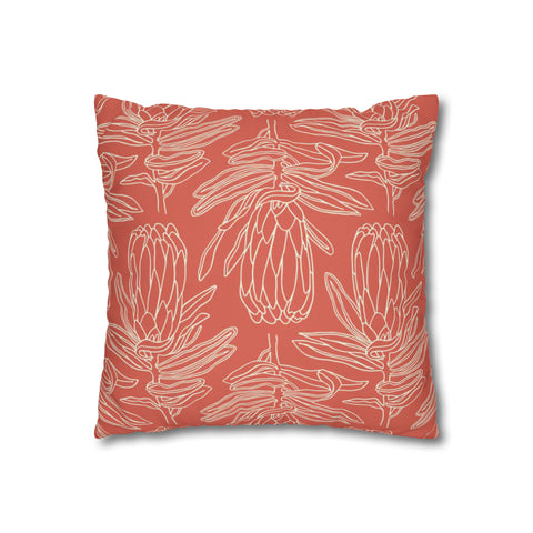 South African Protea Spun Polyester Pillowcase - Shipped from UK/USA/AUS