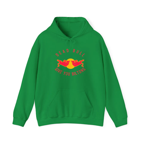 south African Dead Bull gives you Biltong Unisex Heavy Blend Hooded Sweatshirt