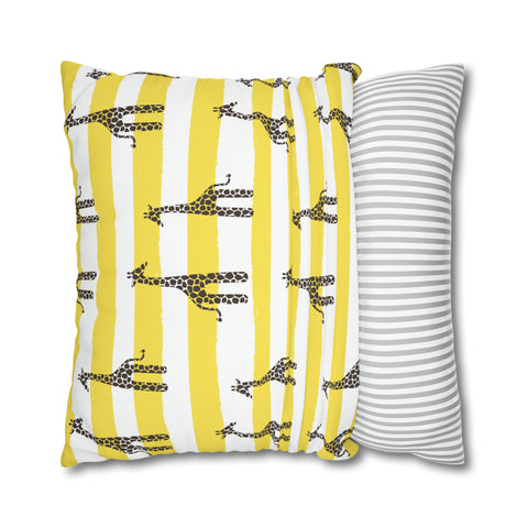 African Giraffe stripe yellow Pillowcase Cover only - no filling is included