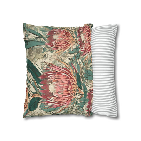 South African Protea Spun Polyester Pillowcase -Pillow not included