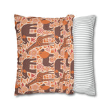 African pattern with animals. Ethical minimalist shapes. Pillowcase Cover only - no filling is included