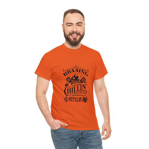 South African Braaing Chilling Relaxing Shirt,  Afrikaans / Braai Unisex Heavy Cotton Tee