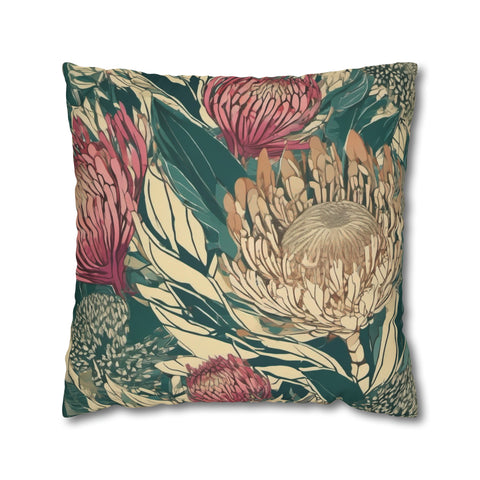 South African Protea Spun Polyester Pillowcase -Pillow not included