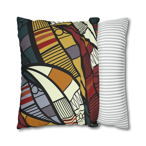 African abstract warm colours Pillowcase Cover only - no filling is included