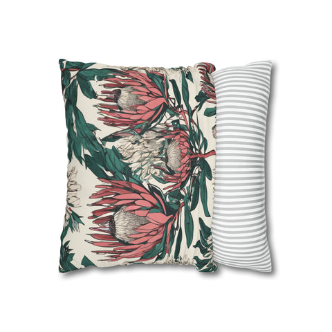 South African Protea Spun Polyester Pillowcase -Pillow not included