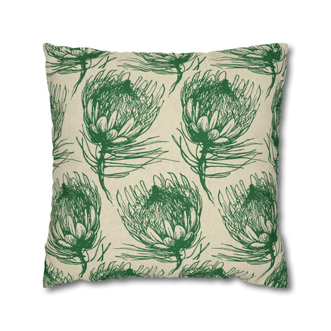 South African Protea Spun Polyester Pillowcase - Shipped from UK/USA/AUS