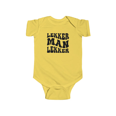 South African Afrikaans Lekker man Baby Unisex Infant Fine Jersey Bodysuit - Shipped from the UK