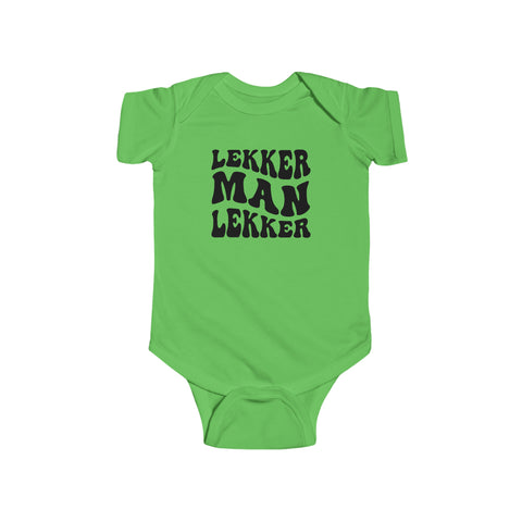 South African Afrikaans Lekker man Baby Unisex Infant Fine Jersey Bodysuit - Shipped from the UK