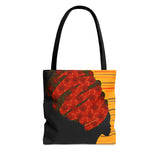 African Lady browns and orange retro South African Tote Bag African Print Protea