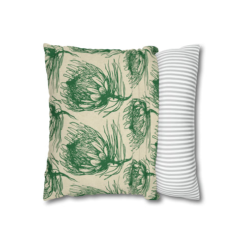 South African Protea Spun Polyester Pillowcase - Shipped from UK/USA/AUS