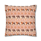 African pattern with animals. Ethical minimalist shapes. Pillowcase Cover only - no filling is included