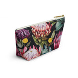 South African Protea Make up bag, Pencil Case Accessory Pouch w T-bottom