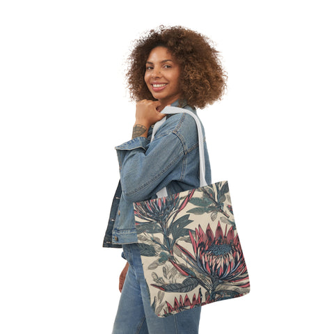 South African Protea Polyester Canvas Tote Bag