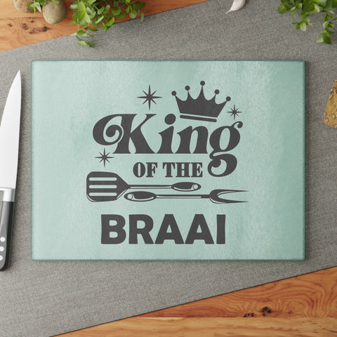 Glass Cutting Board South African King of the Braai