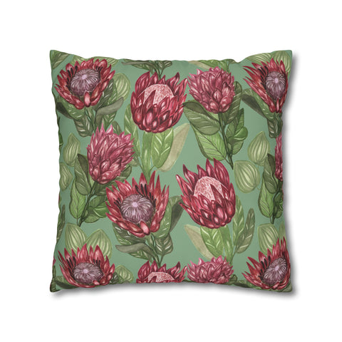 South African Protea Spun Polyester Pillowcase - Shipped from UK/USA/AUS