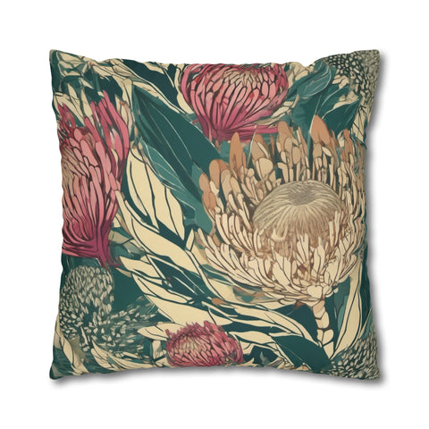 South African Protea Spun Polyester Pillowcase -Pillow not included