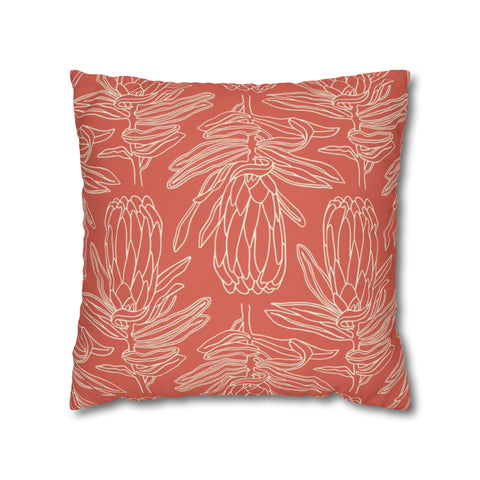 South African Protea Spun Polyester Pillowcase - Shipped from UK/USA/AUS