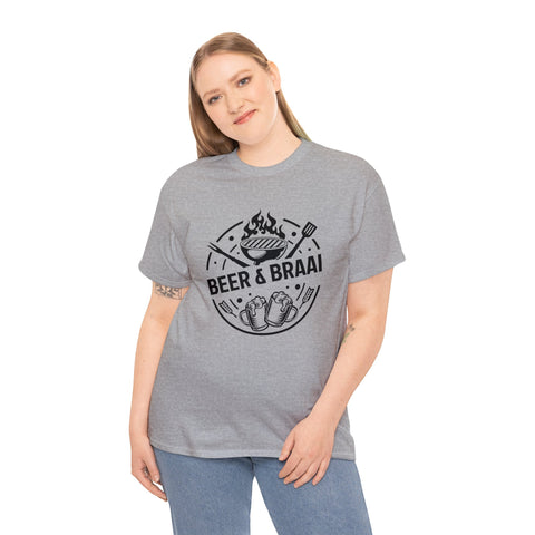 South African Beer & Braai Shirt,  Afrikaans / Braai Unisex Heavy Cotton Tee