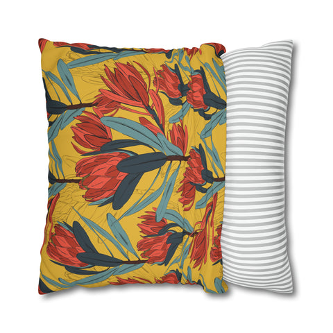 South African Protea Spun Polyester Pillowcase